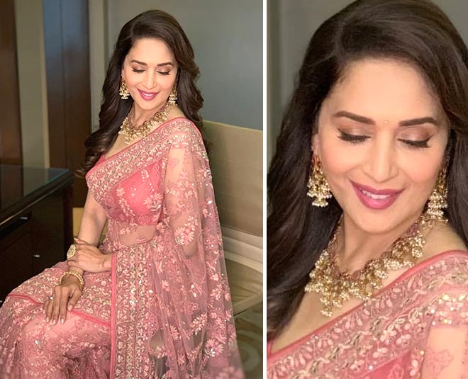 madhuri dixit saree style ideas 