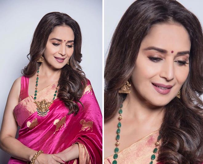 madhuri dixit saree style ideas 