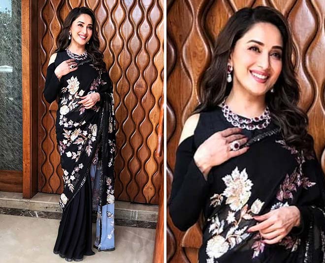 madhuri dixit saree style ideas 