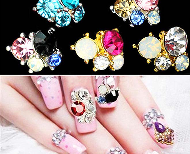 nail art pink  inside 