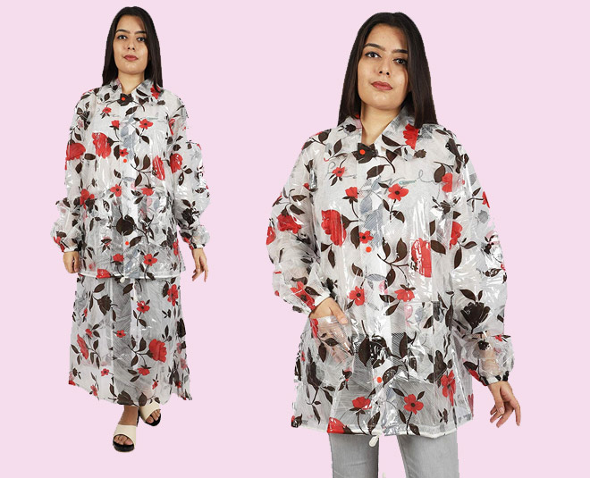 raincoat floral pattern inside 