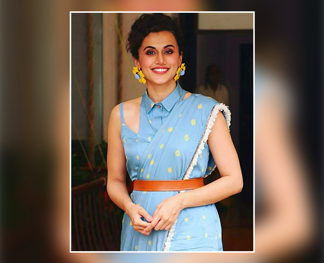 saree style  taapsee pannu inside 