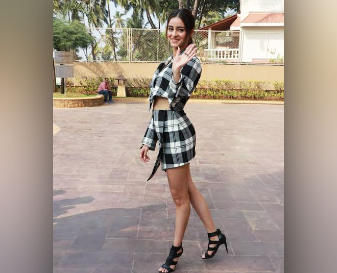 ananya pandey pati patni promotions checkered dress ()