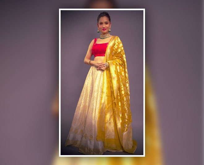 ankita lokhande ethnic fashion for wedding functions lehenga