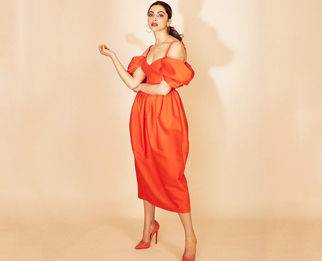 deepika padukone airport red jacket look ()