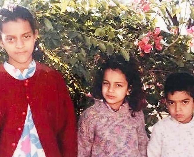 kangana with rangoli childhood picture