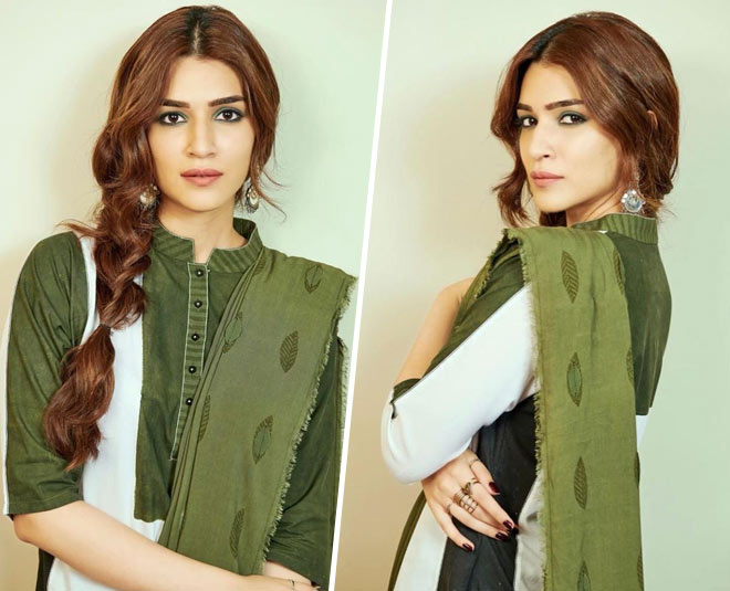 kriti sanon hairstyle with indian wear ()