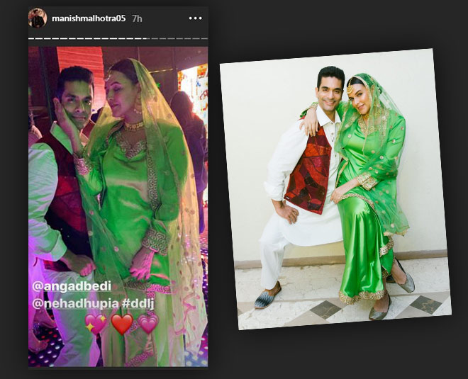 neha dhupia angad bedi party look