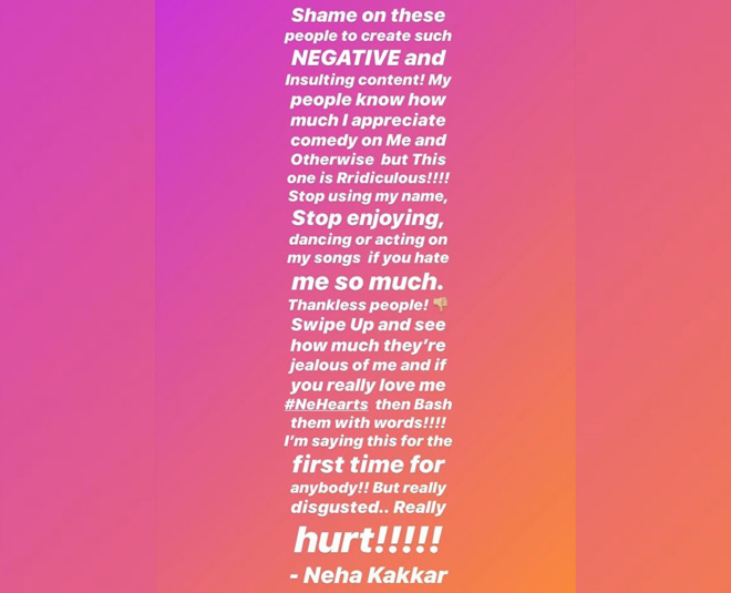 neha kakkar whole post