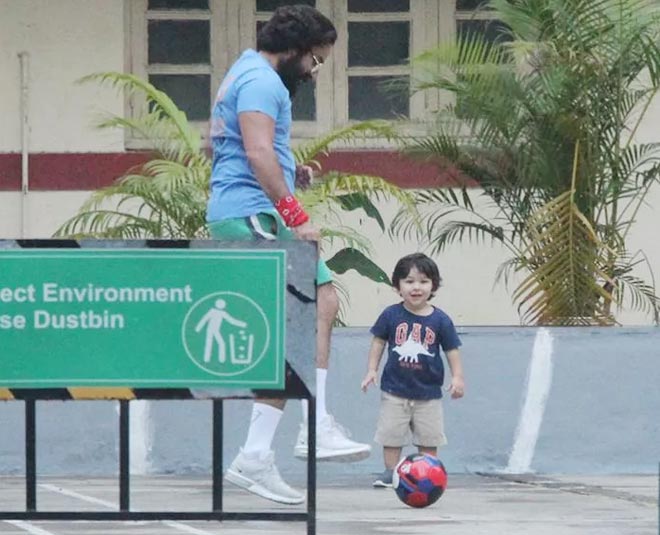 saif taimur playing football