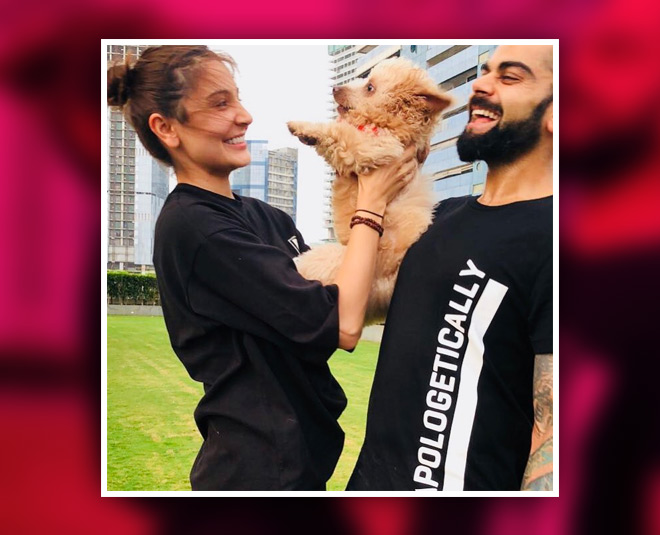 वो फ्लाइंग किस- virat anushka pet photos