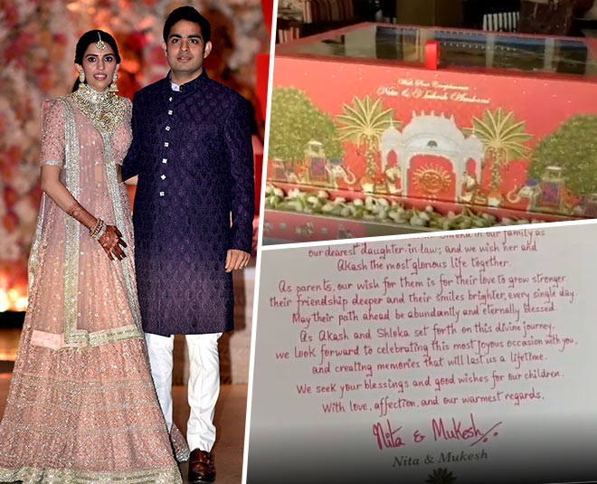 Shloka Mehta akash ambani beautiful wedding card first