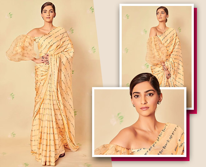 Sonam kapoor, bollywood actress tamil print saree