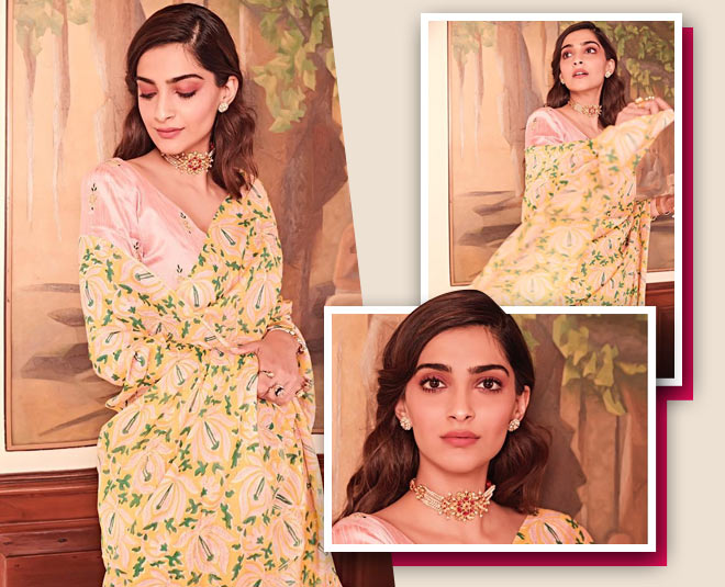 Sonam kapoor silk saree look