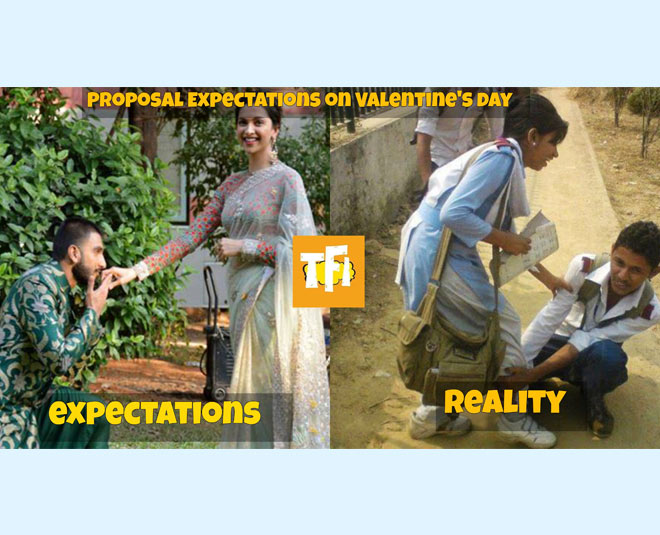 प्रपोज डे की रियालिटी Valentines day bollywood style latest memes