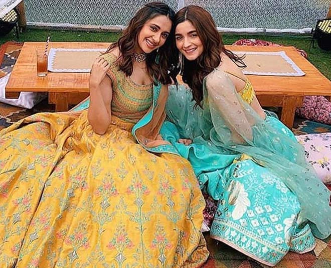 alia bhatt in blue and white lehenga