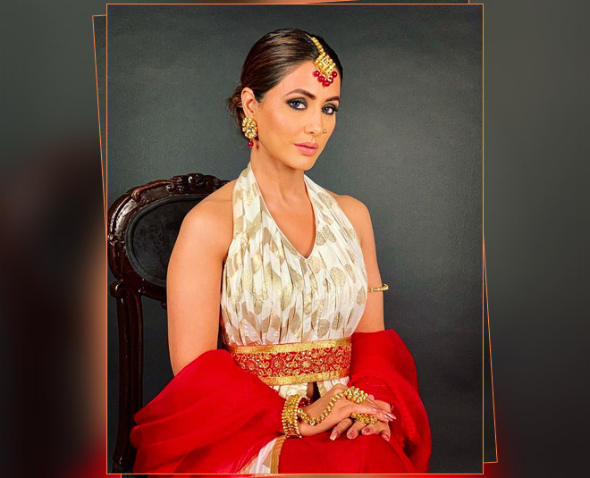 hina khan bangali  bride look