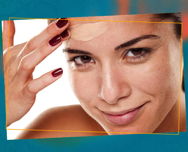 makeup foundation by fingers inside