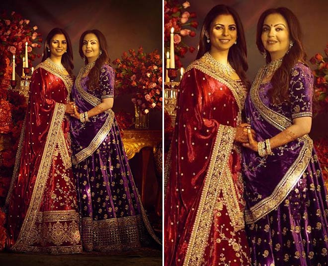 nita ambani isha bridal lehenga by fashion designer sabyasachi mukherjee