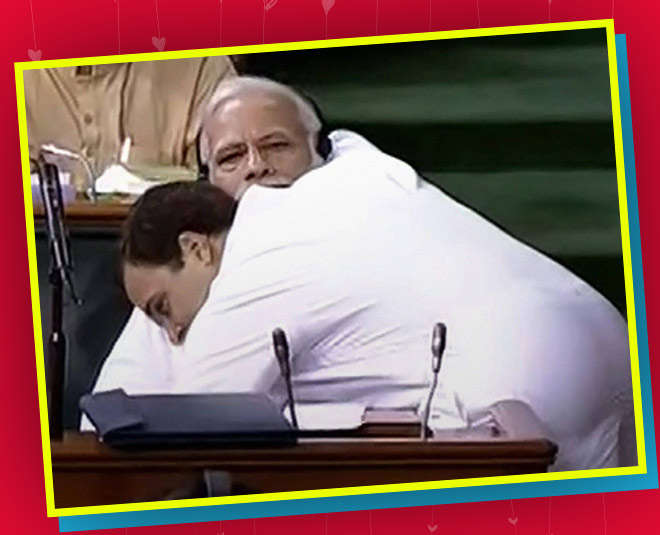 rahul gandhi modi hug parliament
