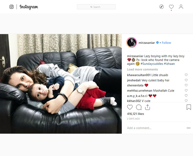 sania malik adorable photos with son Izhaan 