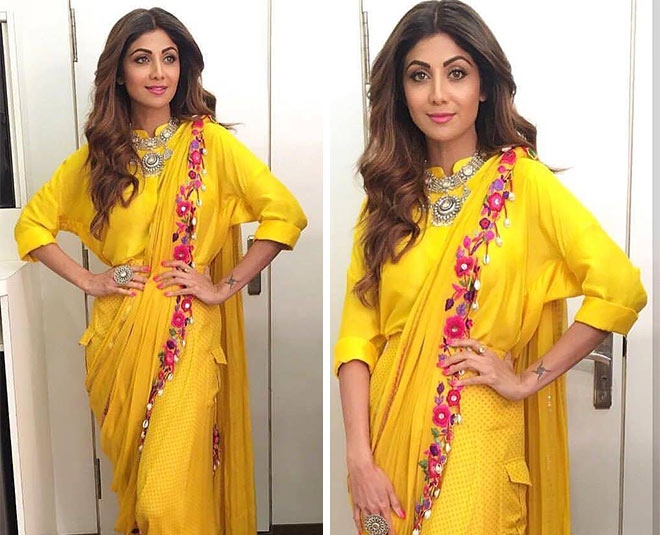 shilpa yellow dress inside