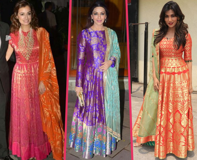 bollywood actress latest banarasi suit design chitrangada sonali dia