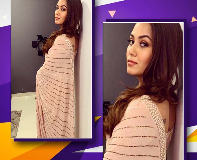 mira rajput kapoor stylish pics saree inside