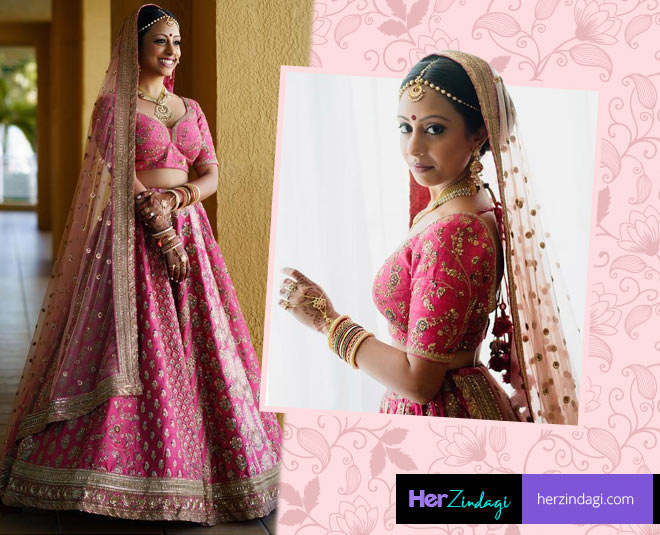real life sabyasachi brides pink lehenga inside