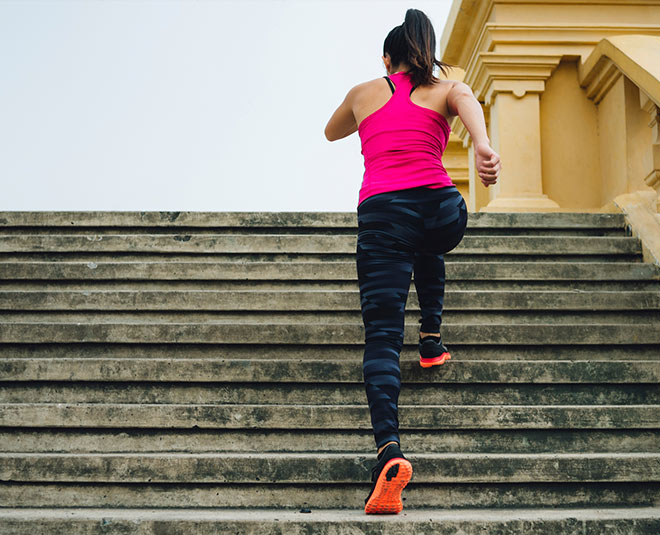 stairs climbing for healthy heart inside