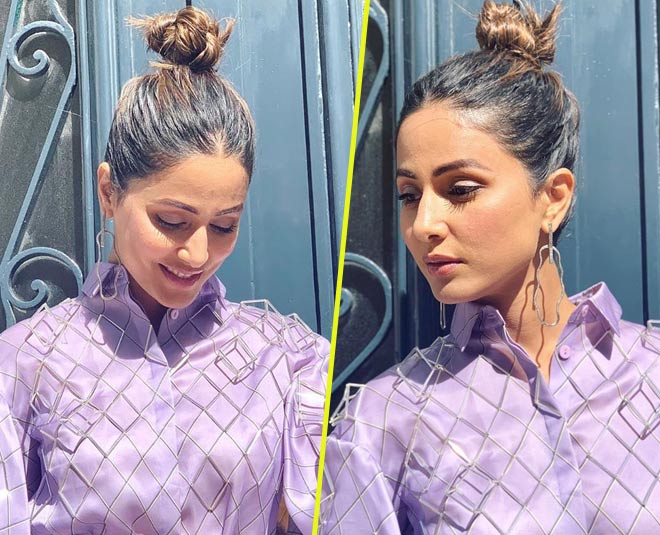 Bun Hairstyle  Hina Khans messy bun hairstyles for Holi  Times Now