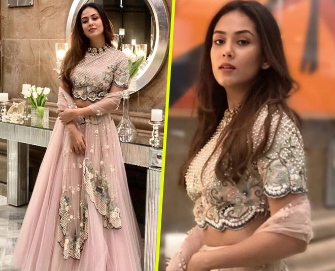 Tara Sutaria Is A Summer Dream In A Blush Pink Rs 5 Lakh Hand Painted  Designer Lehenga From Anita Dongre