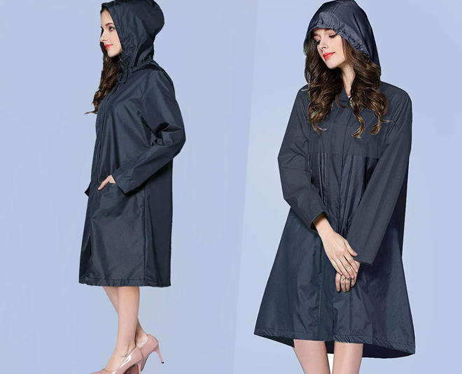 navy blue raincoat