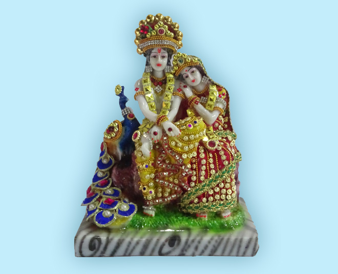 Buy Rakhi for Brother & Bhabhi with Gift | Chocolate | Radha Krishna Idol
