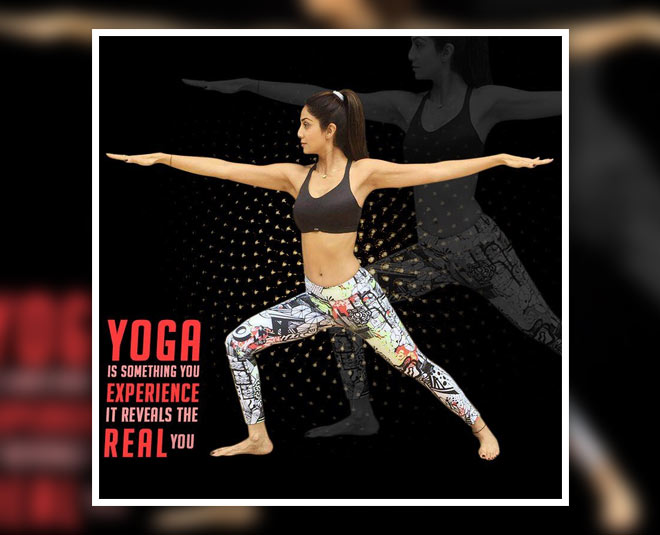 वीरभद्रासन करती शिल्पा शेट्टी shilpa shetty fitness yoga INSIDE