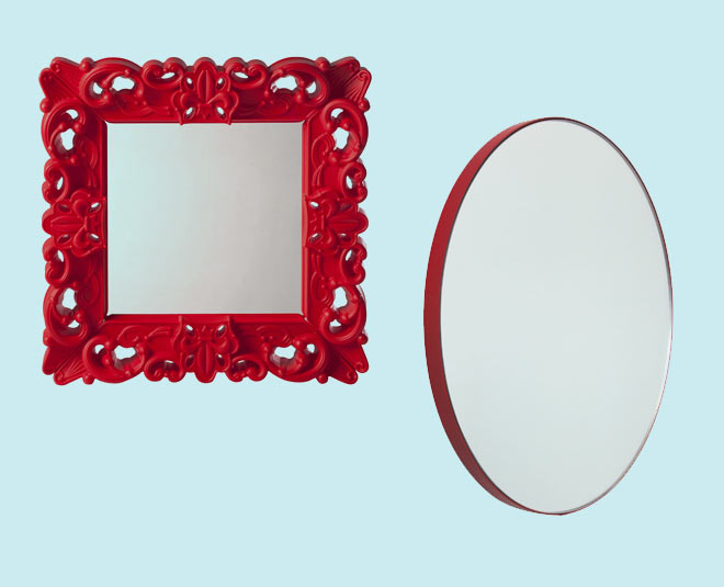 vastu tips use mirror with red frames inside 