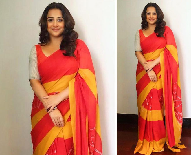 vidya balan stripes saree