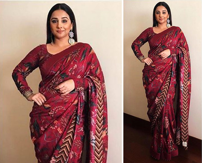 vidya maroon saree