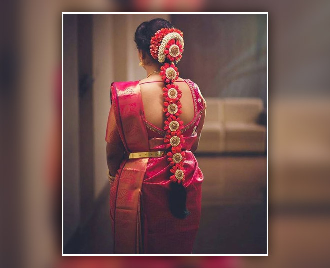 साउथ इंडियन फ्लोरल ब्रीड्स wear gajra fashion inside