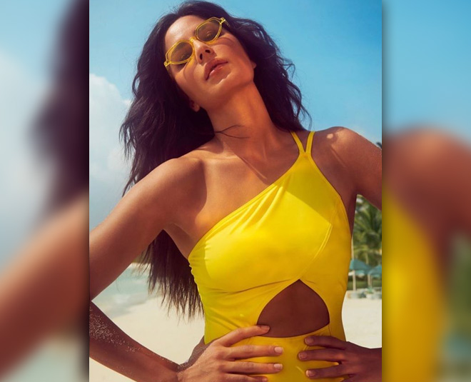 यलो ऑन द बीच Katrina Yellow Swimsuit