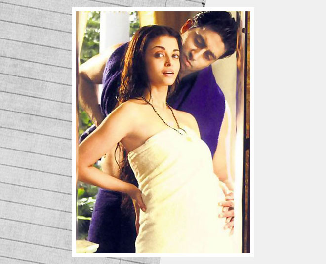 aishwarya rai bachchan in towel guru film abhishek bachchan