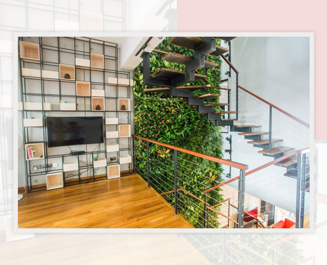 decorate the place under the stairs plantation