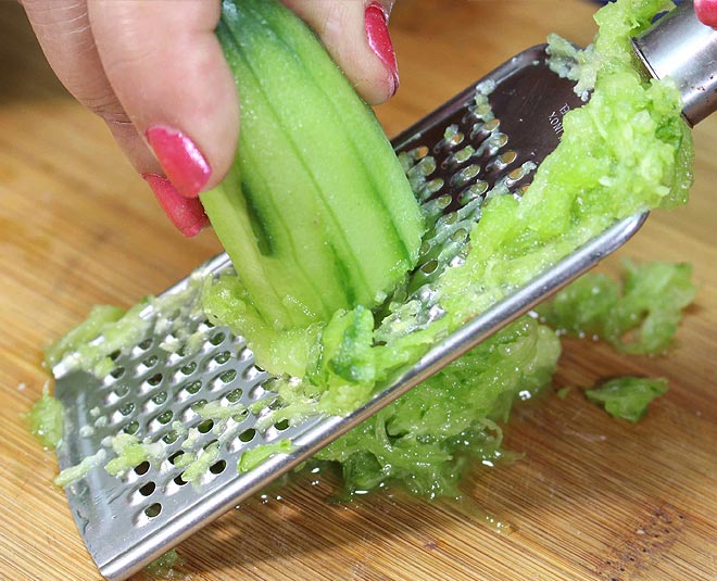 grated cucumber raita inside 