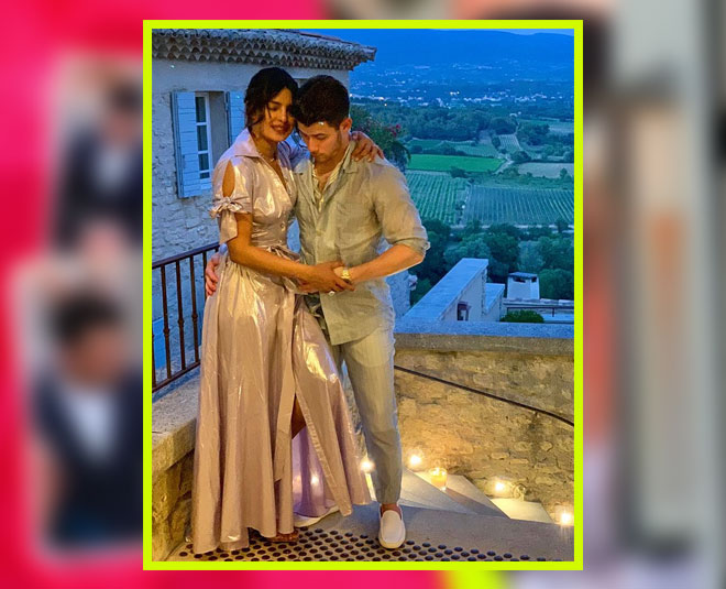 priyanka chopra and nick jonas metallic dress 