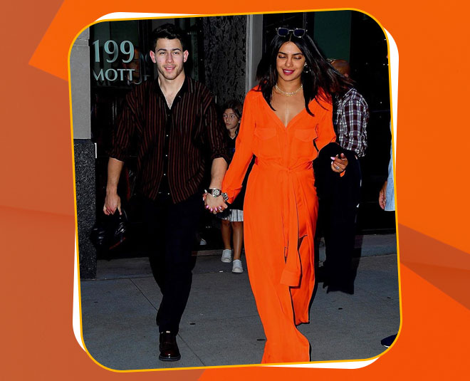priyanka chopra nick jonas orange colour