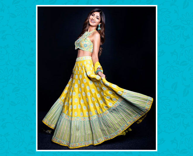 येलो लहंगा shilpa shetty lehnga