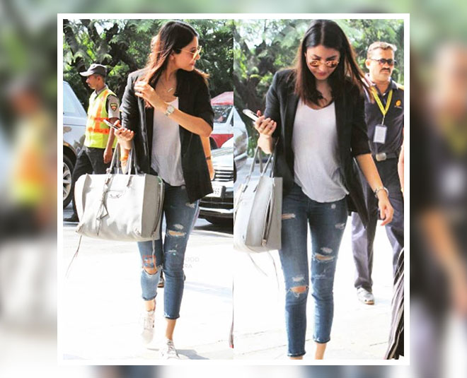 Celebs obsessed with airport looks! Anushka Sharma wore tote bag