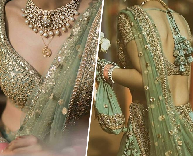 latest bridal blouse design for lehenga saree main