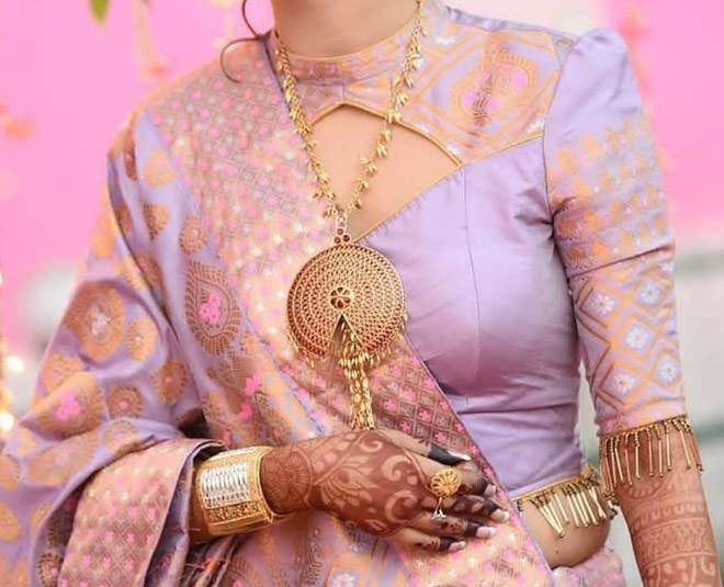 latest bridal blouse design saree front