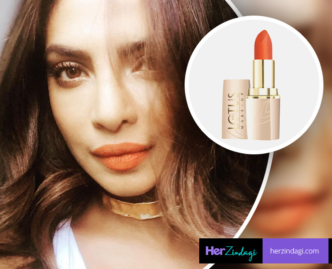 priyanka orange lip colour